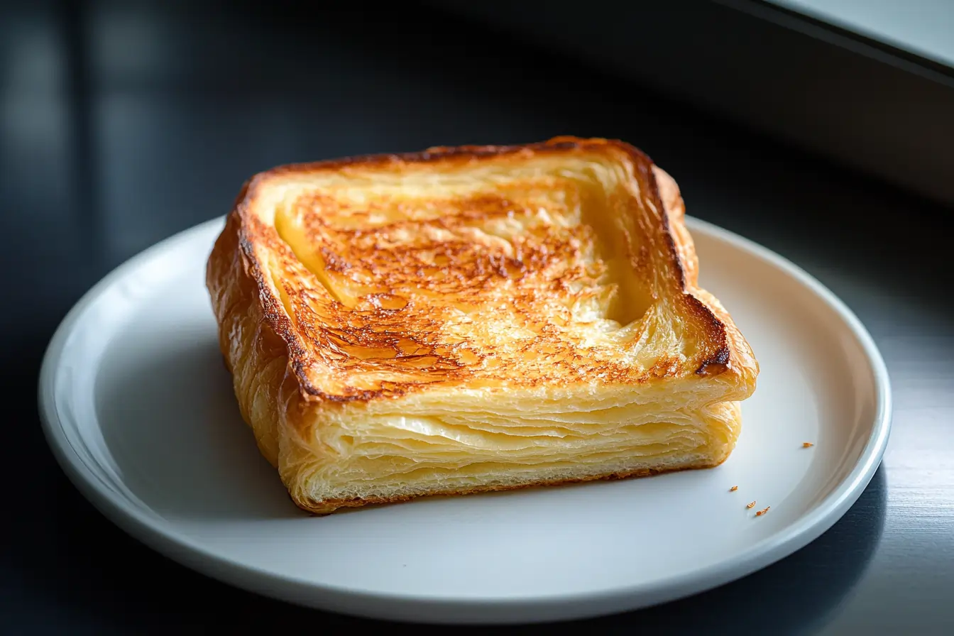 How to eat croissant toast - a slice of flaky bread