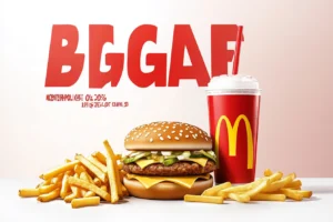 Big Mac meal with promotional price banner