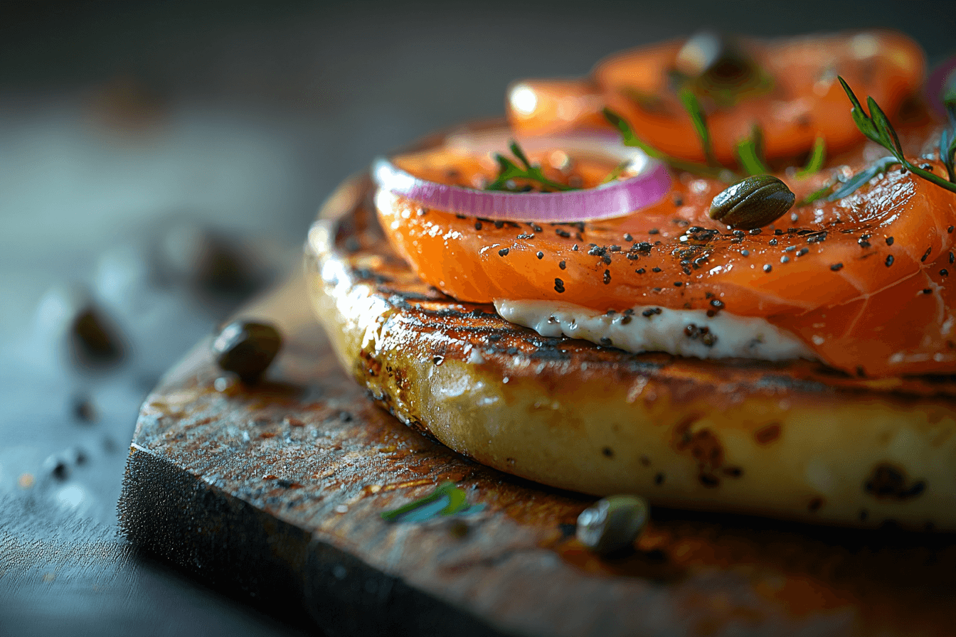What is salmon on a bagel called? A classic lox bagel setup