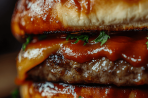 Close-up of a Big Mac’s buns and sauce