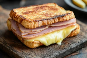 Savory croissant toast sandwich