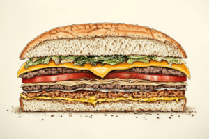 The center bun or middle bun structure in a Big Mac