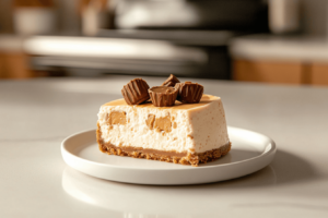 Reese’s cheesecake slice with smaller portion size