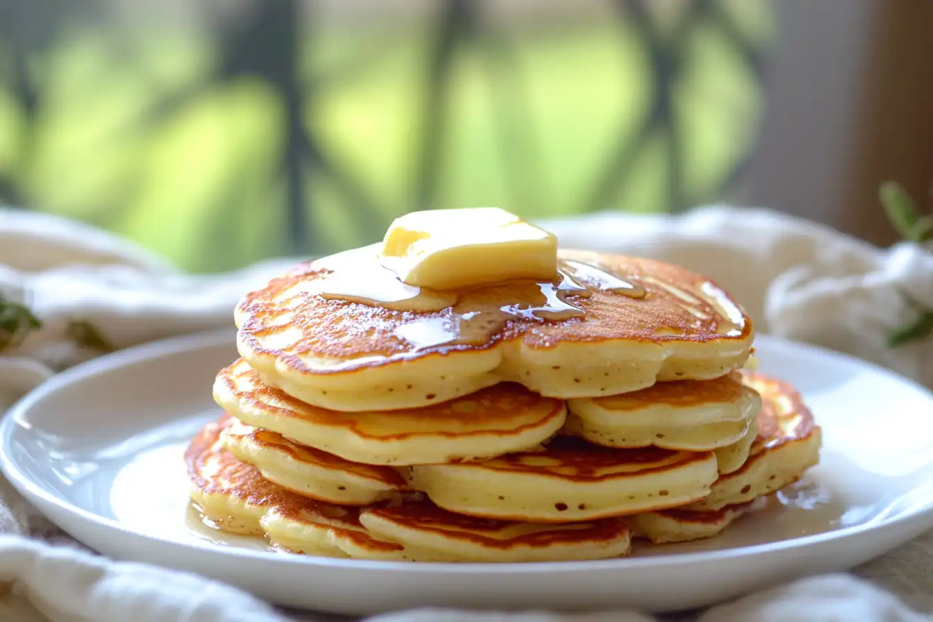 How long do you cook mini pancakes for - fresh stack on a plate