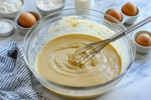 mixing batter for mini pancakes