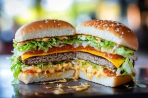 Big Mac ingredients focusing on special sauce.