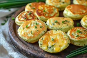 Savory mini flapjacks with herbs and cheese