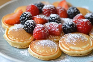  Sweet fruit toppings on bite-sized pancakes