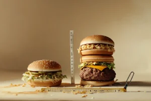 Comparing Big Mac and Quarter Pounder burger sizes.