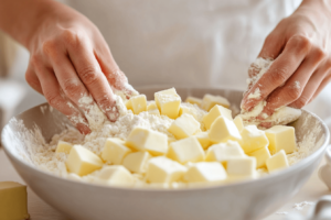 What is the secret to a good crumble flour and butter mixture