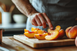 How do you prepare a peach - slicing peaches