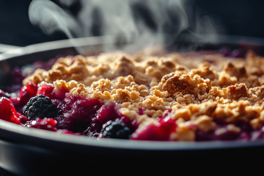 What is the secret to a good crumble topping on fresh fruit