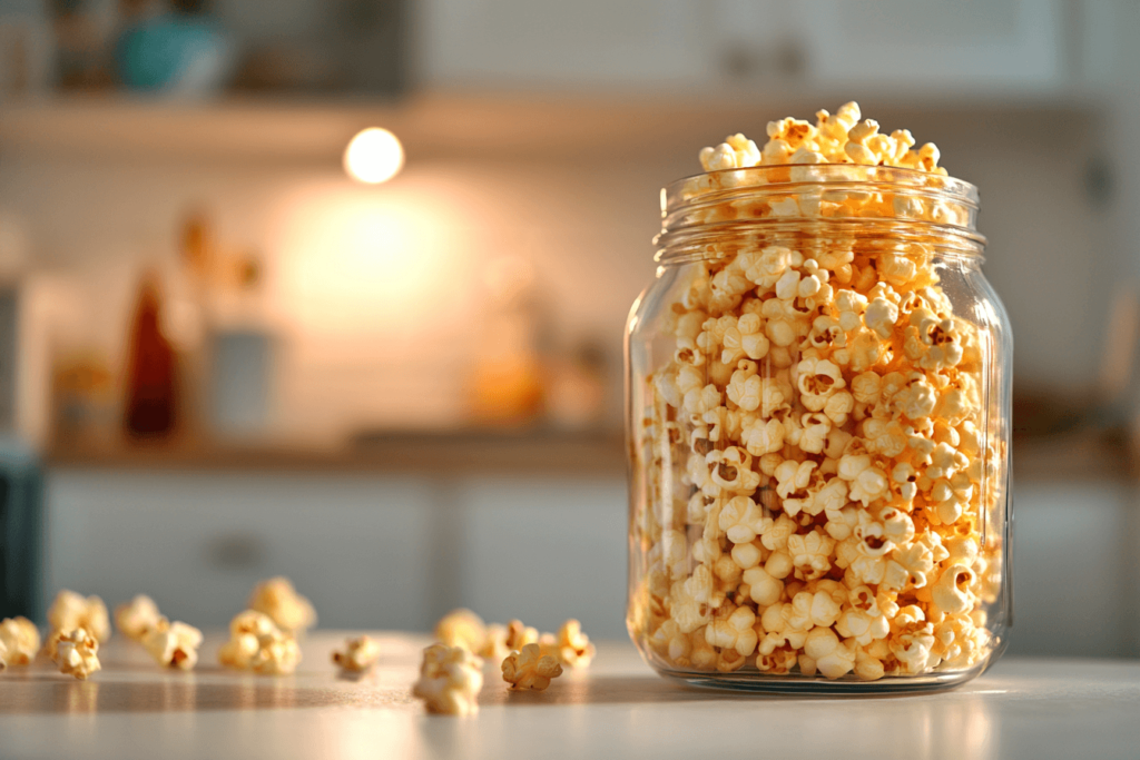 What is the best way to store popcorn balls in a clear container