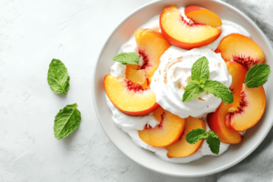 How do you prepare a peach - final plated dish