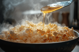 Why are my popcorn balls chewy, mixing popcorn and syrup